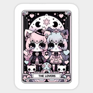 The Lovers Tarot Card Kawaii Pastel Goth Creepy Cute Anime Sticker